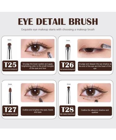1/4Pcs Fine Horse Hair Eyes Makeup Brushes Eyeshadow Smudge Silkworm Eyelid Make Highlighter Up Lying Tools - Buy Online on GoSupps.com