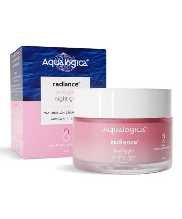 Aqualogica Radiance+ Mousse Niacinamide Night Gel with Watermelon - Light Gel-based formula for Women & Men | Oily Skin -50g