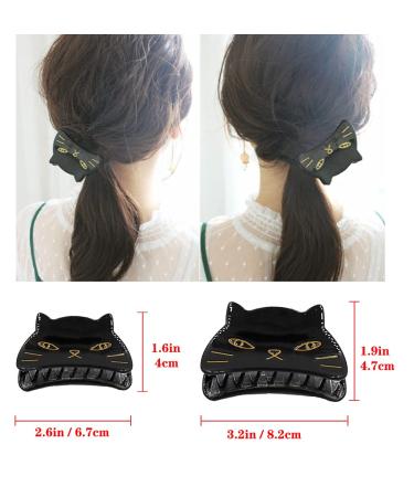 Yusier 2 PCS Cute Cat Claw Hair Clips for Women in Two Sizes - Black Cat Design - Stay in Place Hair Accessories for Girls - Buy Online on GoSupps.com