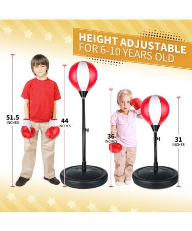 KMUYSL Punching Bag Set for Boys Ages 3-8 | Adjustable Height Kids Boxing Toy with Gloves | Ideal Xmas Birthday Gift - Buy Online on GoSupps.com