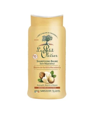LE PETIT OLIVIER - Repairing Care Shampoo Balm - Shea & Macadamia - Nourishes & Repairs - Very Dry or Frizzy Hair - Silicone & Sulfate Free - Made in France - 250 ml