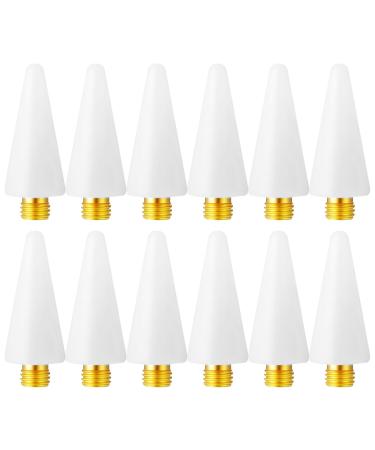 12 Pcs Wax Replacement Head Tips Rhinestone Picker Tool for Nail Dotting Pen to Pick Up Nail Gem Jewelry Wax Pen for Rhinestones (White)