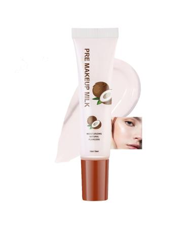 Pre Makeup Milk Hydrating Face Primer For Smoothing Skin Makeup Primer For Flawless Long-Lasting Moisturizing Oil Control Poreless Coconut Face Primer Hide Pores & Cover The Fine Lines DR-Coconut Pre Makeup Milk-15ml