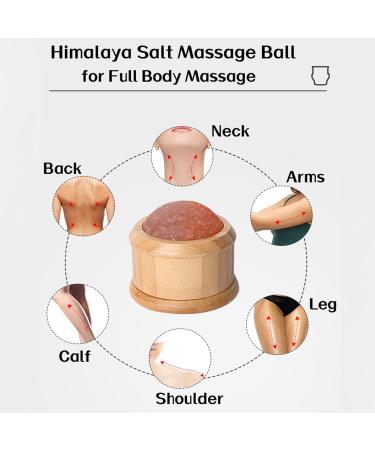Natural Himalayan Salt Massage Ball - Muscle Roller for Back Shoulders Neck & Body Relaxation | Stress Relief Massage Stones - Buy Online on GoSupps.com