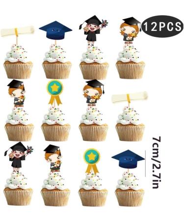 2023 Graduation Cupcake Toppers Class of 2023 Cake Picks Graduation Party Decorations 12PCS 2 2023 graduation cupcake toppers Style 2 - Buy Online on GoSupps.com