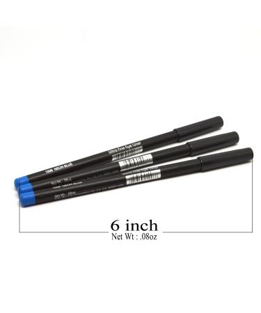 Italia 1006 Neon Blue Ultra Fine Eye Liner Pencil Lip Eyeliner Set - 3 Pcs with Free Zip Bag - Buy Online on GoSupps.com