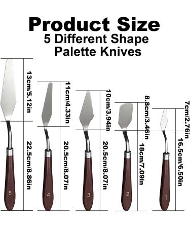 5-Piece Stainless Steel Palette Knife Set for Acrylic and Oil Painting - Buy Online on GoSupps.com