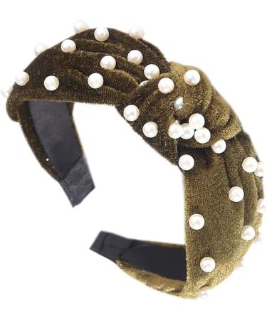 Wide Alice Bands Bow Knot Fabric Headbands Knotted Hair Bands Elastic Fabric Hair Scarf 1920s Accessories for Women (Pearls12) - Buy Online on GoSupps.com