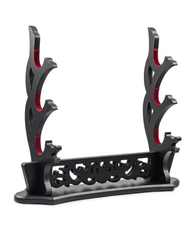 Ekkhysis Vine Sword Stand 3-Tier Padded Hook Katana Stand Holder Display Hanger for Tanto Rapier Light Saber Samurai Sword Cosplay Blade Tanjirou Demon Slayer Genshin Impact Weapon Display Stand (3-tier)