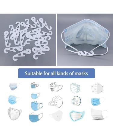 Mask Extender Obles - 50 Anti-Slip Silicone Hooks for Adults & Kids | Adjustable Face Mask Holders & Accessories in White - Buy Online on GoSupps.com