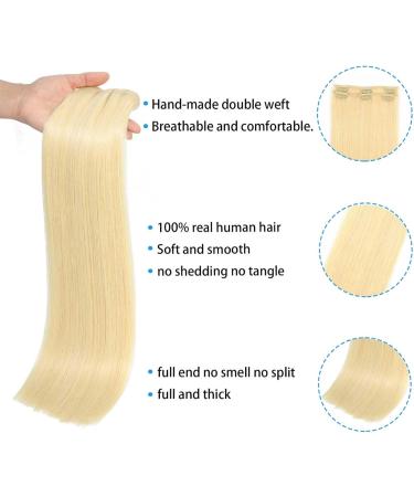 Hair Extensions 16"-24" Clip in Hair Extensions Bleach Blonde Hair Extensions Real Human Hair Short Remy Clip in Hair Extensions Virgin Human Hair Double Weft for Women Natural Human Hair(20inches) 20inches 120g/Set - Buy Online on GoSupps.com