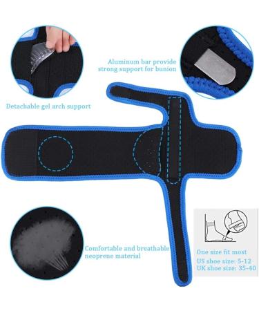 Adjustable Toe Bunion Splint with Gel Arch for Pain Relief - Hallux Valgus Corrector - Buy Online on GoSupps.com