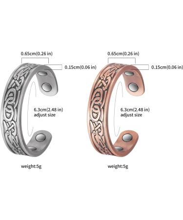 2 Pack 3500 Gauss Magnetic Copper Ring | Pure Copper Magnetic Therapy Jewelry for Joint Pain Relief & Improved Blood Circulation - Buy Online on GoSupps.com