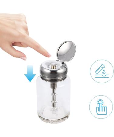 Press Down Pump Dispenser Glass Empty Bottle Nail Polish Dispenser Bottle For Nail Polish Remover Makeup Remover Clear - Buy Online on GoSupps.com