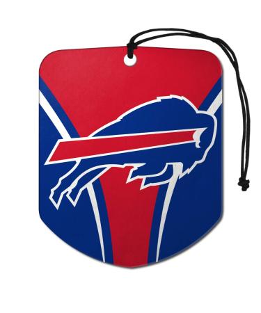 FANMATS 61563 NFL Buffalo Bills Hanging Car Air Freshener, 2 Pack, Black Ice Scent, Odor Eliminator, Shield Design with Team Logo
