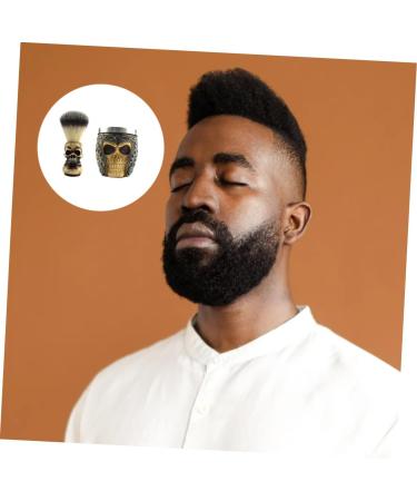 Minkissy Skull Beard Brush Set - Premium Shaving Brush with Resin Handle | Ideal for Men's Grooming | 9x7.2cm Skull Design - Buy Online on GoSupps.com