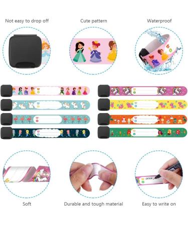 Vicloon Safety Wristband Bracelets 8 Pcs for Kids - Waterproof Reusable Child ID Bracelet with Pen - Anti Lost Emergency Bracelet for Boys, Girls, Toddler - Mermaid & Unicorn Design - Buy Online on GoSupps.com