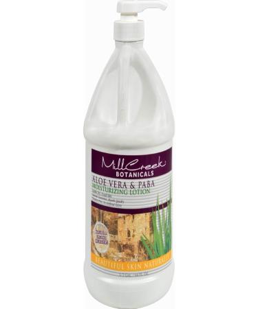 Mill Creek Botanicals Aloe Vera & PABA Moisturizing Lotion - 64 Oz | Hydrating Skin Care for All Skin Types | International Shipping Available - Buy Online on GoSupps.com