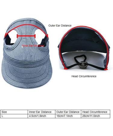 Adjustable Pet Dog Baseball Cap Sport Cap Hat Outdoor Hat Sun Protection Baseball Cap Visor Design Dog Sport Hat with Ear Holes(L-Blue) L Blue - Buy Online on GoSupps.com