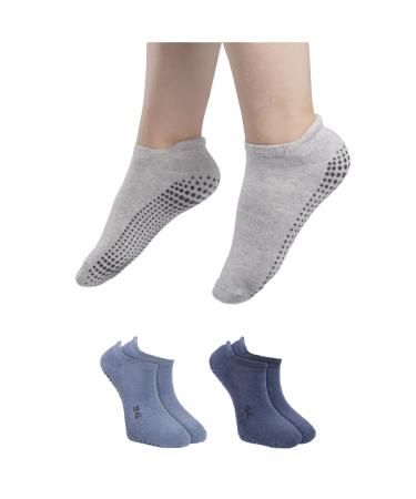R der 2 pairs of stopper socks women & men yoga socks anti-slip socks ABS socks house socks with knobs stopper socks men 43-46 jeans blue/light blue