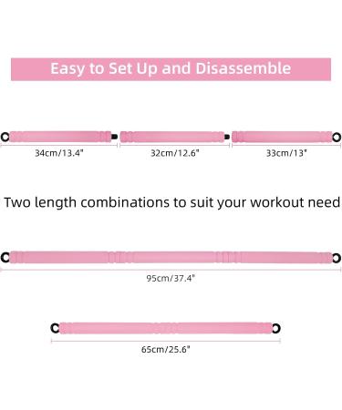 Popper Resistance Straps Rod - Portable Pilates Bar & Resistance Bands for Home Fitness | Pink Strength Training Yoga Equipment - Buy Online on GoSupps.com