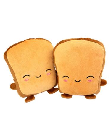 LEAQU Warm Winter Gloves 1 Pair Cute Cartoon Toast Soft USB Hand Warmer Fingerless Gloves Gloves for Typing Gaming Smile Face