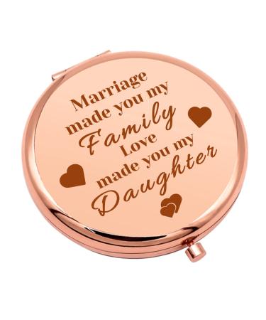 Daughter in Law Gift from Mom Compact Makeup Mirror Birthday Gift for Daughter in Law Bride to Be Gift Bridal Shower Gift for Women Folding Makeup Mirror Mothers Day Engagement Gifts