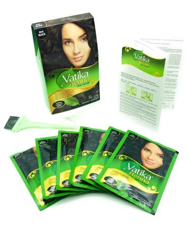 Dabur Vatika Henna Hair Colour Permanent Rich Black | 60g International Shipping Available - Buy Online on GoSupps.com