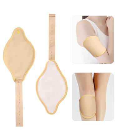 2 pieces of castor oil packs for knees reusable castor oil pack made of organic cotton with adjustable rubber band Castor oil pack wrap for Wade Knee (half wrap style Khaki)