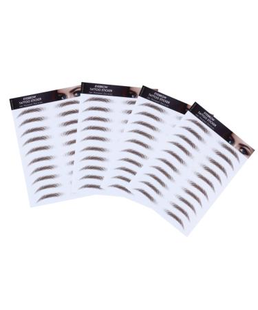 Hemoton 4pcs Eyebrow Stickers Brow Stickers Eyes Transfer Stickers Water Transfer Paper with Soy Ink Modify