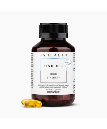 JSHealth High Strength Omega-3 Fish Oil | Wild-Caught Friend of The Sea Certified 60 Capsules 60 Count (Pack of 1)