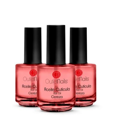 3 x Cuticle Oil Cherry 15 ml / ideal for nails / French manicure / Nail Oil 5 ml (pack of 3)
