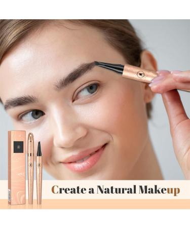 2024 New Magic Eyebrow Pencil 3D Waterproof Microblading Eyebrow Pen 4-Tipped Precise Natural Brows Eyebrow Pen Makeup Fine Stroke Eyebrow Pencil Creates Natural (Dark Brown+Gray) - Buy Online on GoSupps.com