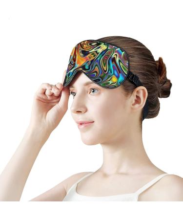 Blurred Rainbow Art Sleep Mask for Women - Adjustable Eye Shades with Elastic Strap | Relax & Sleep Better - Buy Online on GoSupps.com