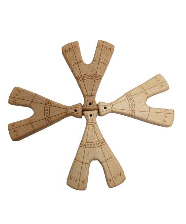 10pcs Lovely Cartoon Wood Tower Pendant Pure Natural Animal Shape Beech Wooden Handmade Cut Pattern DIY Beading Necklace Pendant (Tower 10pcs)