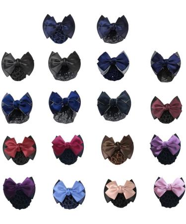 Nilioyul Wide Application Bow Work Hair Clips Snood Net For Stylish And Convenient Cloth Professional Hair Plate Mesh Pocket Two Bows-blue - Buy Online on GoSupps.com