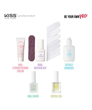 Kiss New York Nail Repair Kit - Biotin Infused Glue Nail File & Wraps for Damaged Cracked & Weak Nails - Made in Korea - Shop Internationally - Buy Online on GoSupps.com