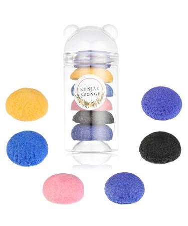Natural Konjac Facial Sponges for Gentle Face Cleansing and Exfoliation Smooth Beauty Essential Tools 6pc. Set