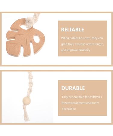 Beavorty 3pcs Wood Baby Play Gym Toy Set - Nordic Style Teething Grasping Nursing Pendant - Wooden Hanging Baby Toys for Infants - Rockers Bouncers - Christmas Gift - Buy Online on GoSupps.com