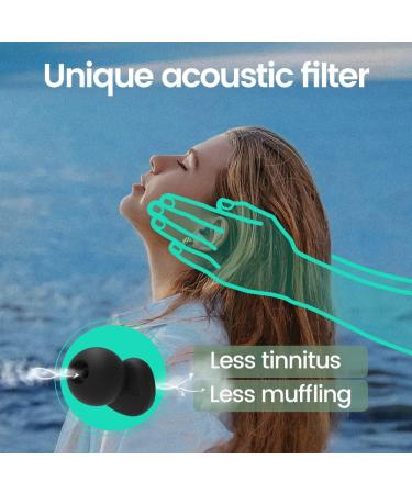 Eva Belle Reusable Soft Silicone Earplugs for Sleeping - High Fidelity Noise Reduction for Sleep, Flight, Work, Travel - 5 Pairs of Ear Tips - Black - Buy Online on GoSupps.com