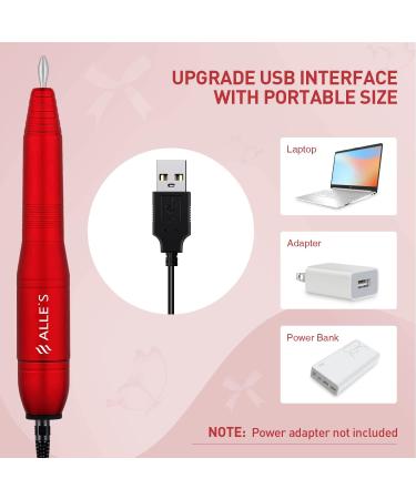 Professional Electric Nail Drill for Acrylic Nails - 20000RPM Adjustable Speed Efile Manicure Pedicure Set with Sanding Bands and Bits - Gifts for Women (Red) - Buy Online on GoSupps.com