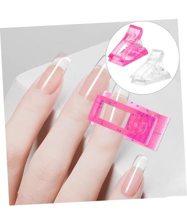 Mikinona 60 pcs UV White Tool Building Nail DIY A Home Tools Gel and Fixing Forms Finger Curve Clamps Clamp Quick Poly Fiberglass Clips Tips Extension Fake Salon Pinching Manicure 1 count (Pack of 1) White Pinkx5pcs - Buy Online on GoSupps.com