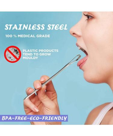 Kids & Adults Tongue Scraper - Stainless Steel Cleanser Tongs | Beauty Tools & Accessories - Buy Online on GoSupps.com