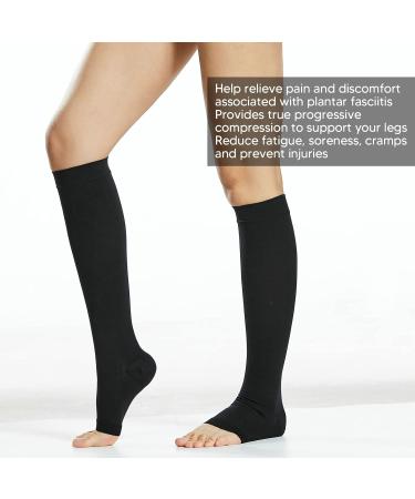 20-30 mmHg Medical Compression Stockings for Men & Women - Open Toe Elastic Support for Varicose Veins Swollen Legs Travel & Pregnancy (L) - Buy Online on GoSupps.com