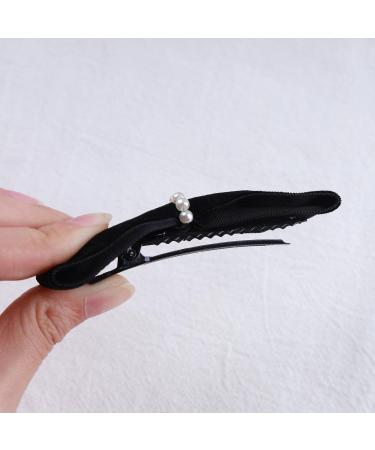 Yheakne Vintage Satin Bow Hair Clip Black Velvet Hair Barrette Winter Pearl Hair Holder Clip French Bow Barrette Headwear Bowknot Hair Accessories for Women and Girls Gifts - Buy Online on GoSupps.com