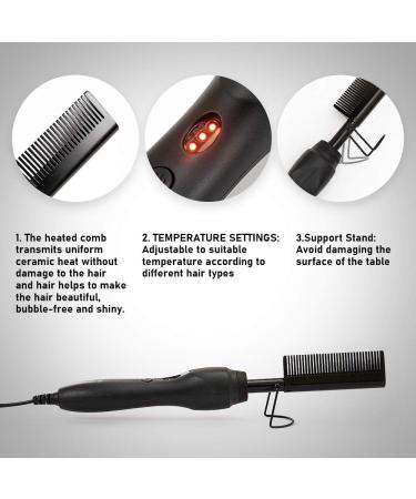 Multifunctional Hot Comb Hair Straightener for Black Hair - Electric Pressing Comb for Wigs - Copper Hot Iron Comb with Gifts Included - Buy Online on GoSupps.com