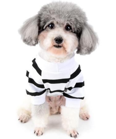 Zweitea Dog Shirts for Small Dogs | Summer Striped T-Shirts & Heart Sweatshirts | Soft Cotton Chihuahua Clothing XS - Buy Online on GoSupps.com
