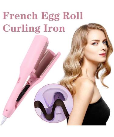 Rommantic French Egg Roll Curling Iron Egg Roll Hair Waving Iron Hair Curler Styling Tools Crimper Hair Iron Hair Waving Curling Wand US Purple - Buy Online on GoSupps.com