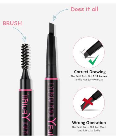 Black Eyebrow Pencil Waterproof | #1 Brow Pencil for Women | Long-lasting Eye Makeup - Buy Online on GoSupps.com