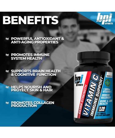 Buy BPI Sports Vitamin C Extra Strength 1000 mg - 120 Tablets for Immune Support - Buy Online on GoSupps.com